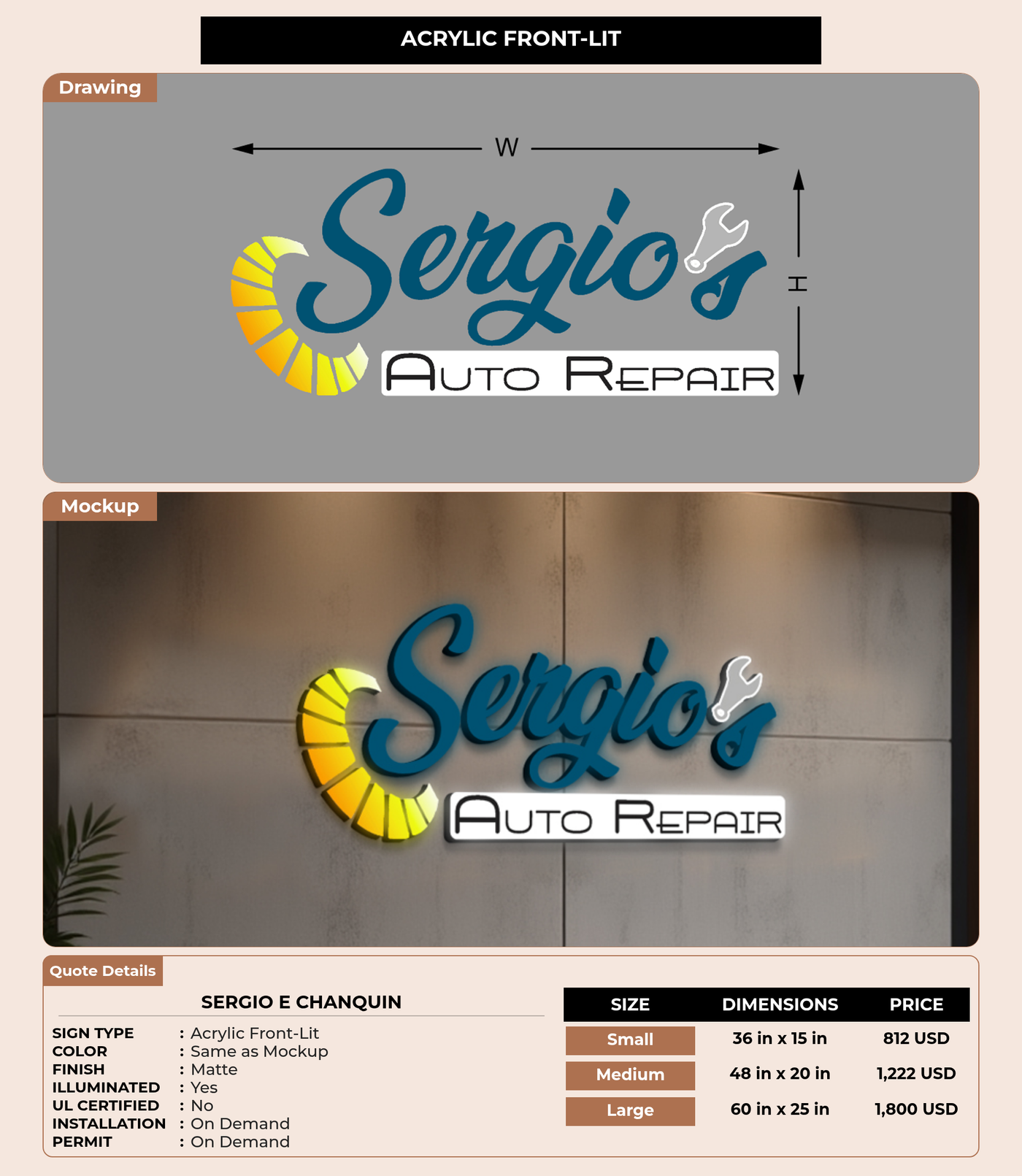 CUSTOM MOCKUP SIGN FOR Sergio E Chanquin