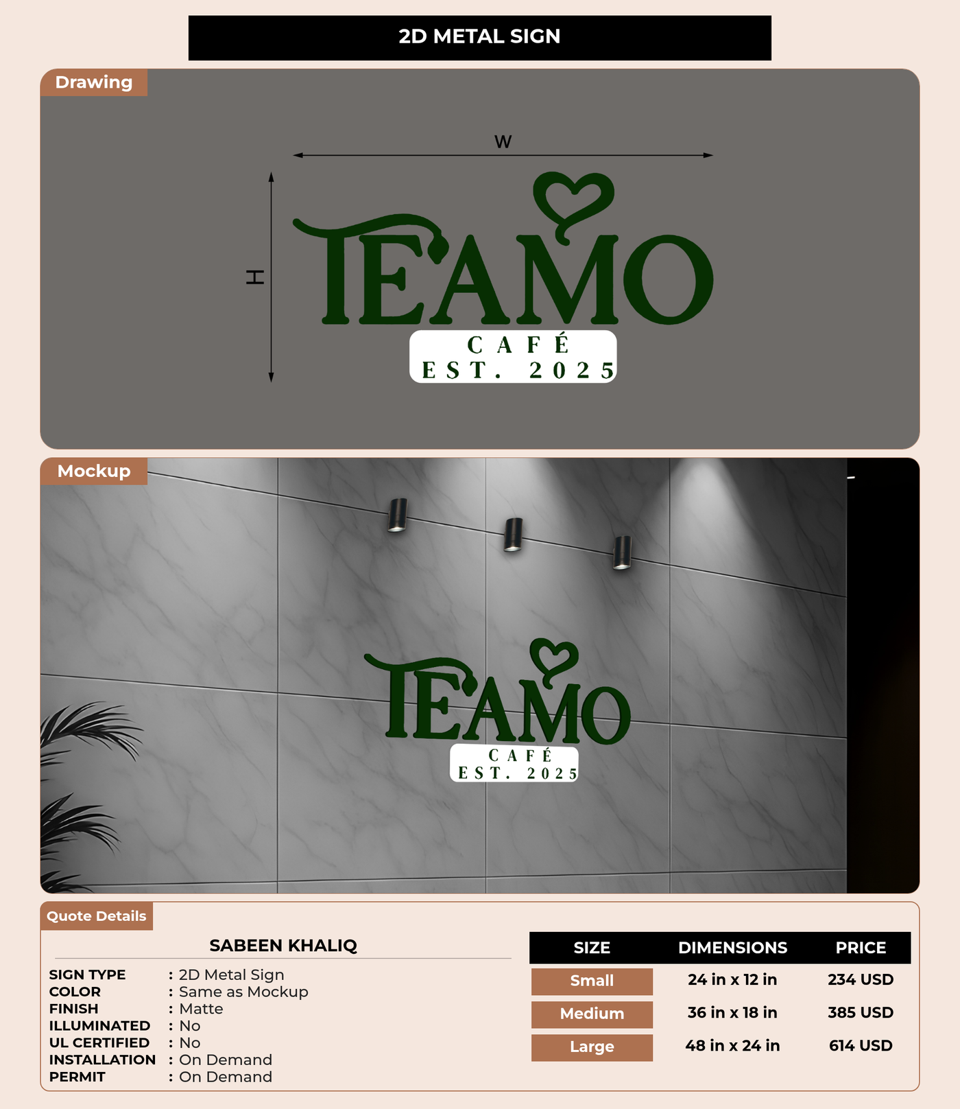 CUSTOM MOCKUP SIGN FOR sabeen khaliq