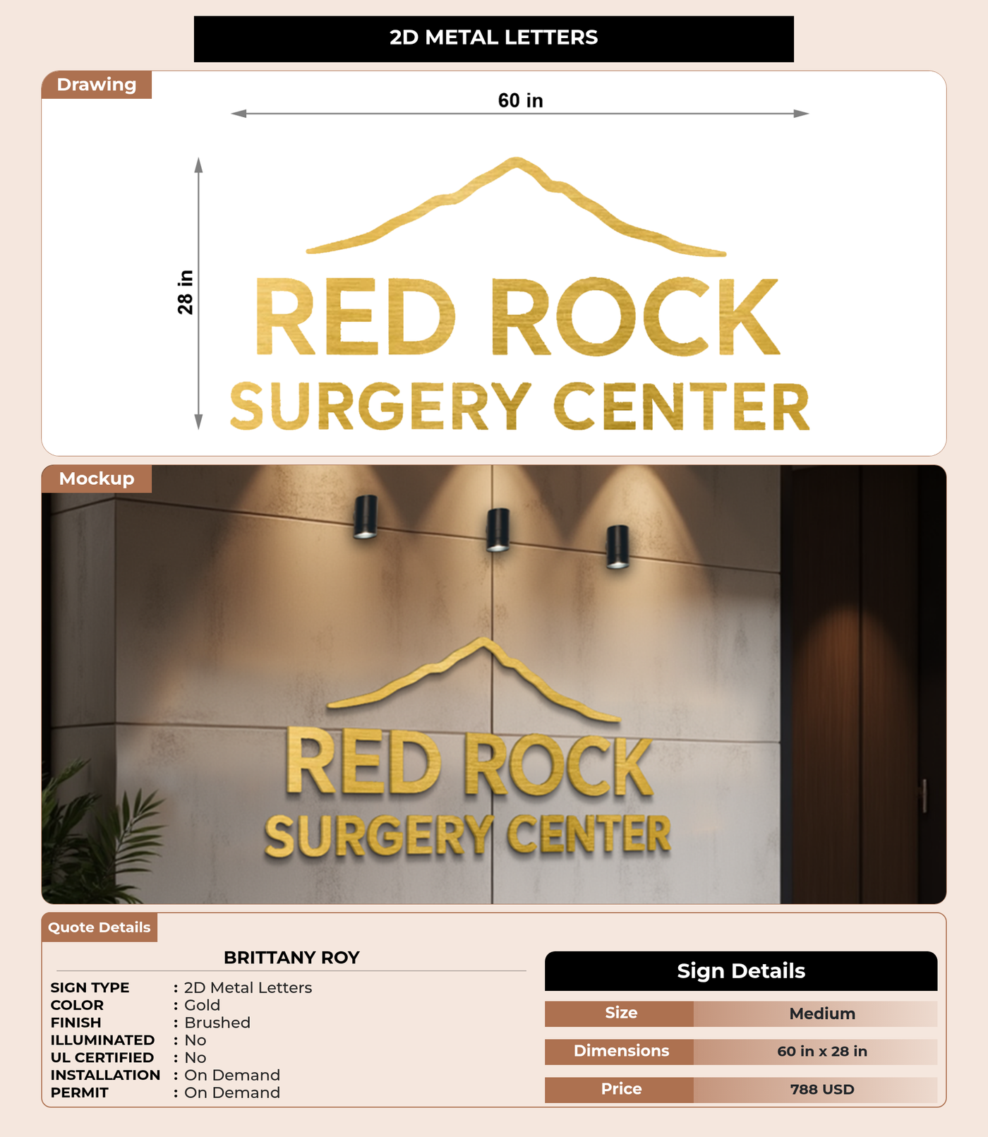 CUSTOM MOCKUP SIGN FOR Brittany Roy