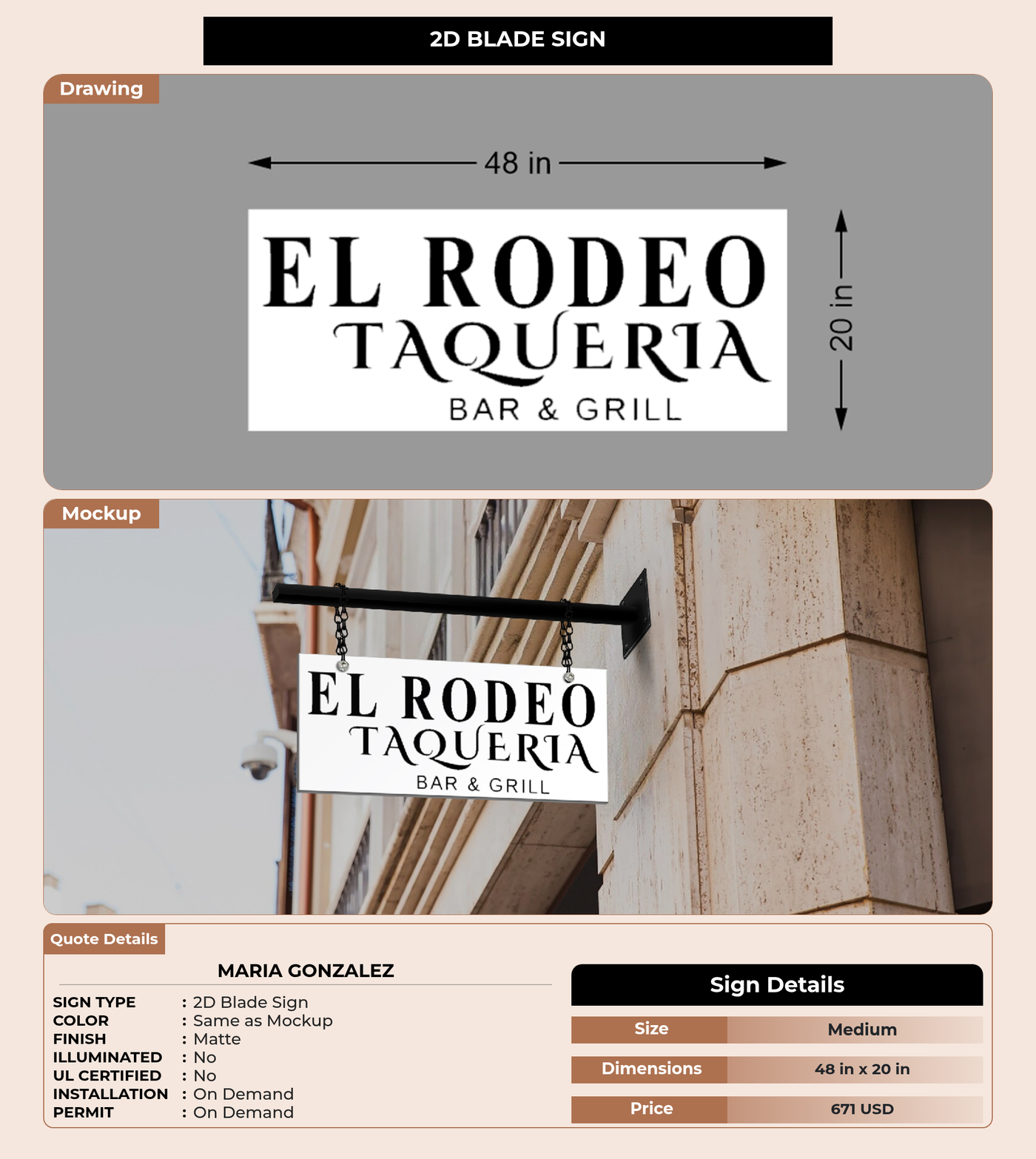 CUSTOM MOCKUP SIGN FOR Maria Gonzalez