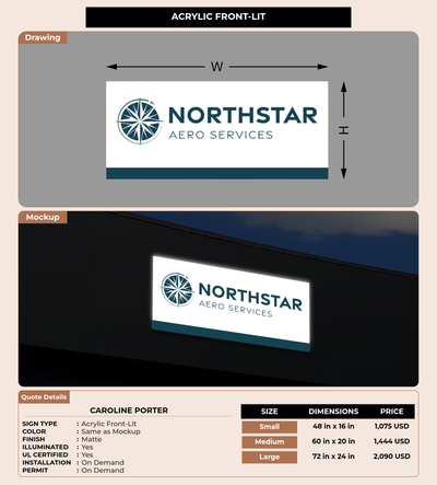 CUSTOM MOCKUP SIGN FOR Caroline Porter