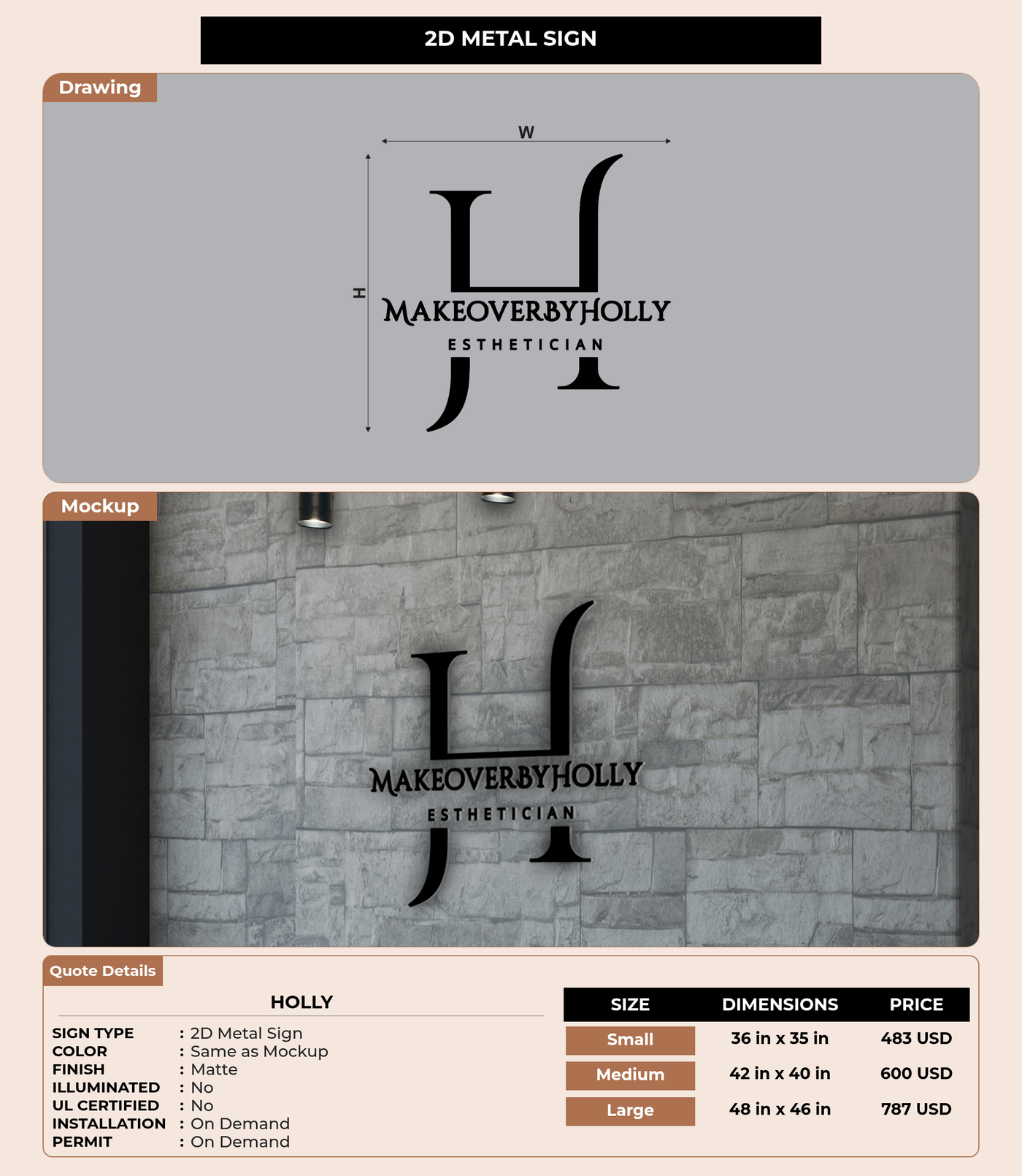 CUSTOM MOCKUP SIGN FOR Holly