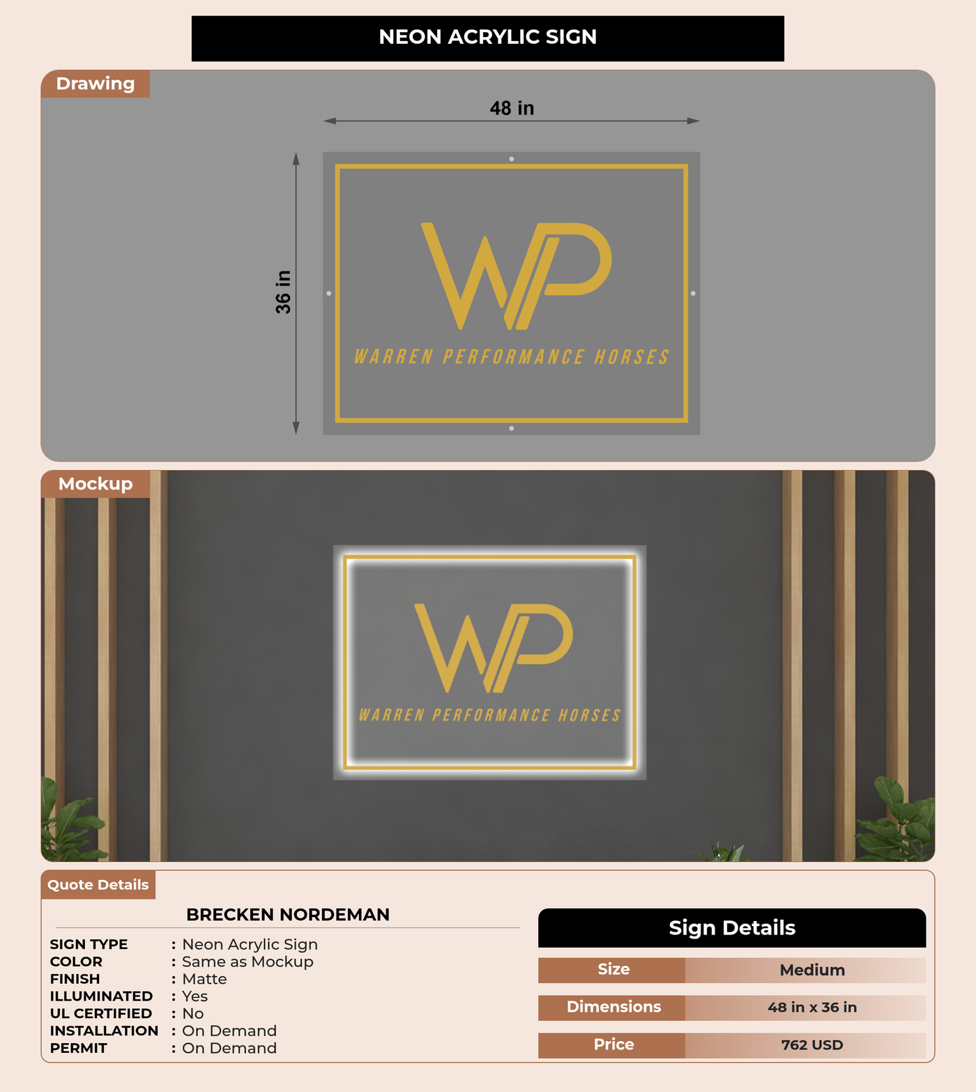 CUSTOM MOCKUP SIGN FOR Brecken Nordeman