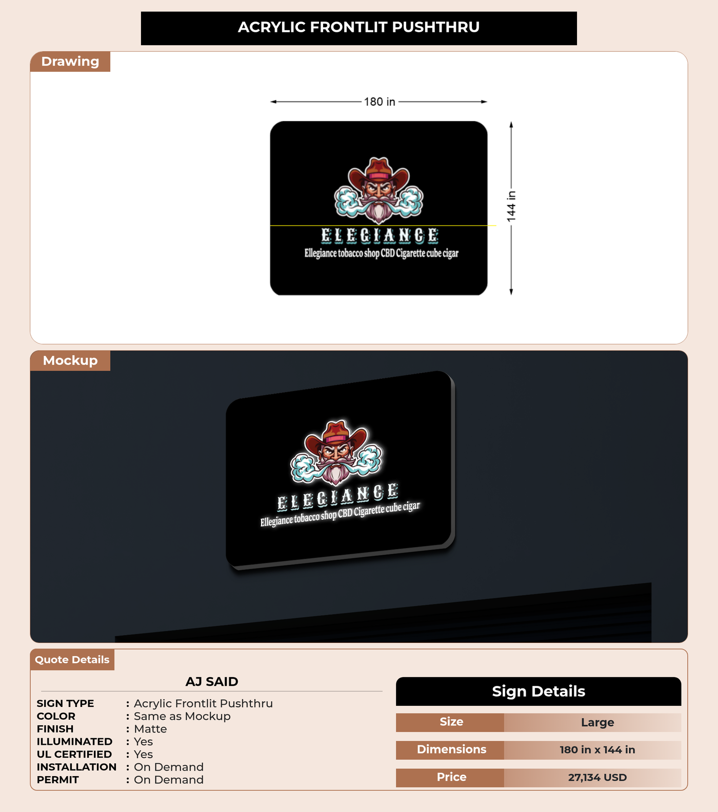 CUSTOM MOCKUP SIGN FOR Aj said