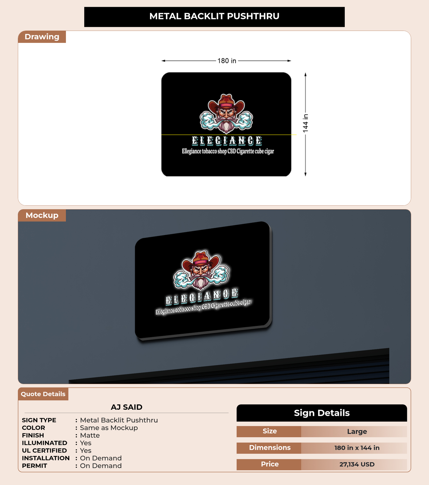 CUSTOM MOCKUP SIGN FOR Aj said