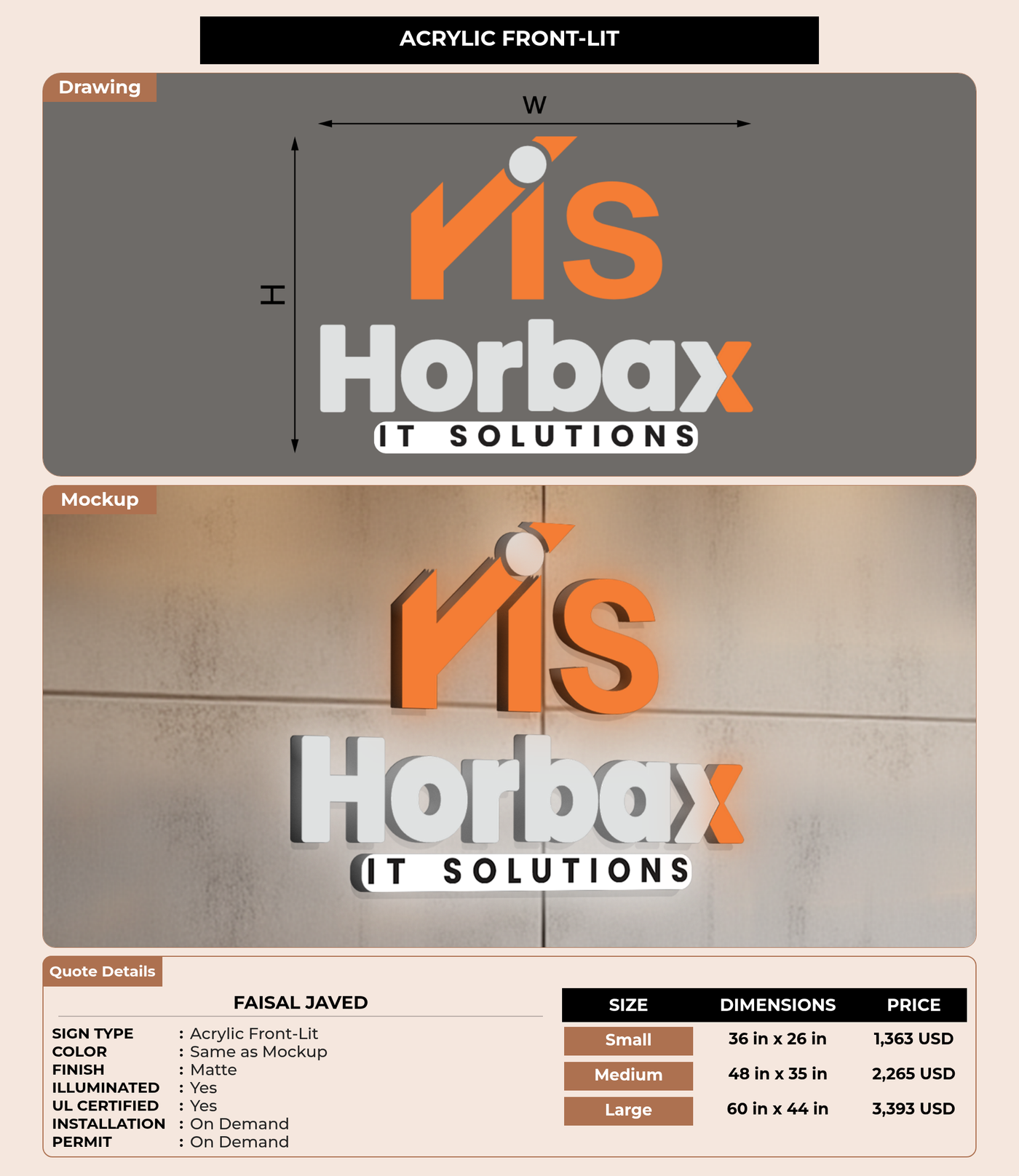 CUSTOM MOCKUP SIGN FOR Faisal Javed