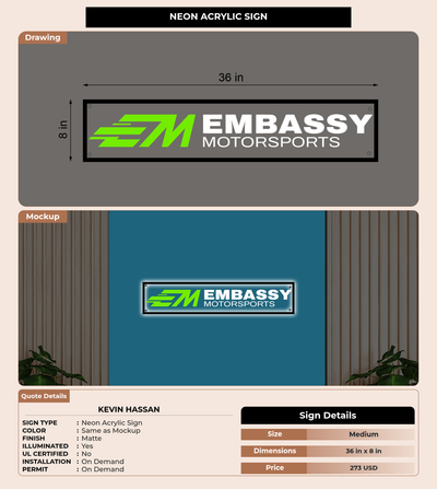 CUSTOM MOCKUP SIGN FOR kevin hassan