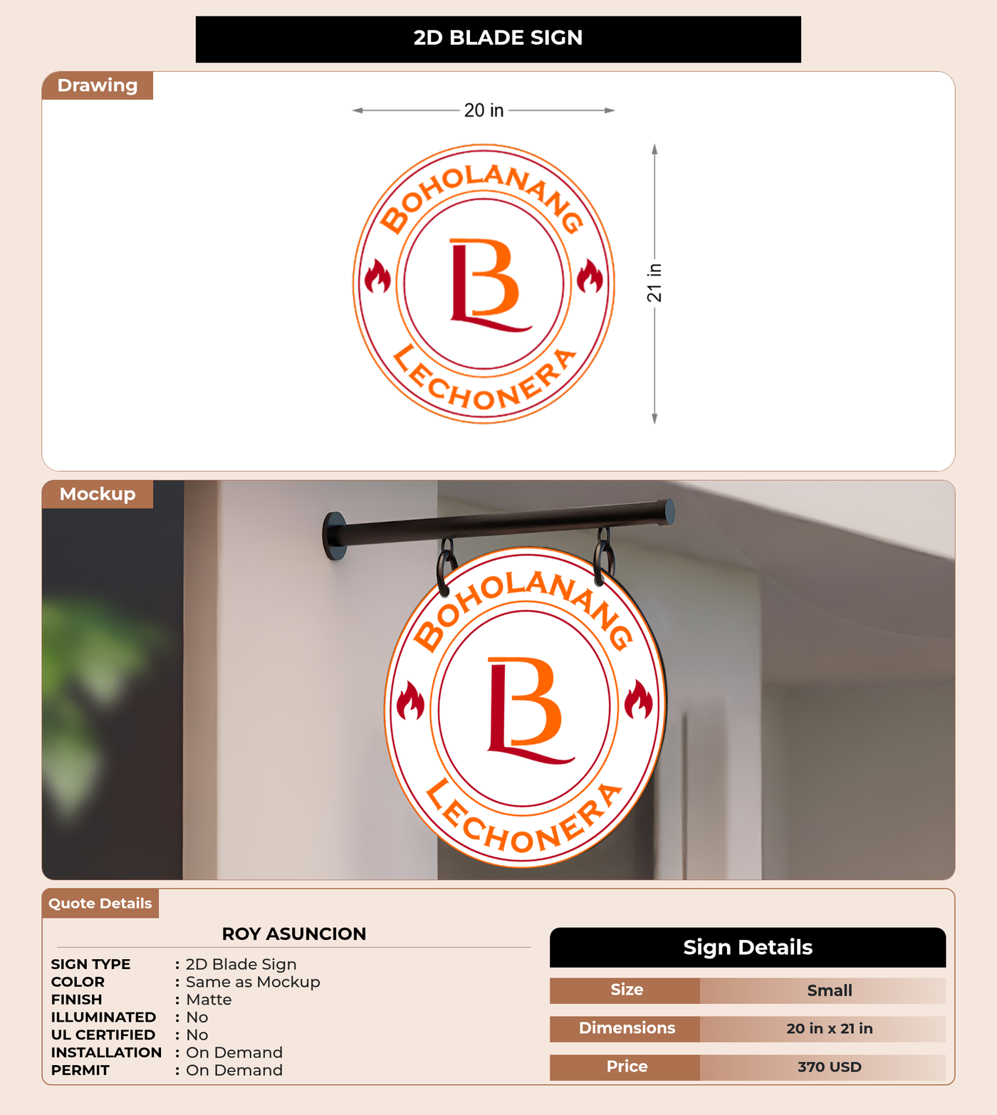 CUSTOM MOCKUP SIGN FOR Roy Asuncion