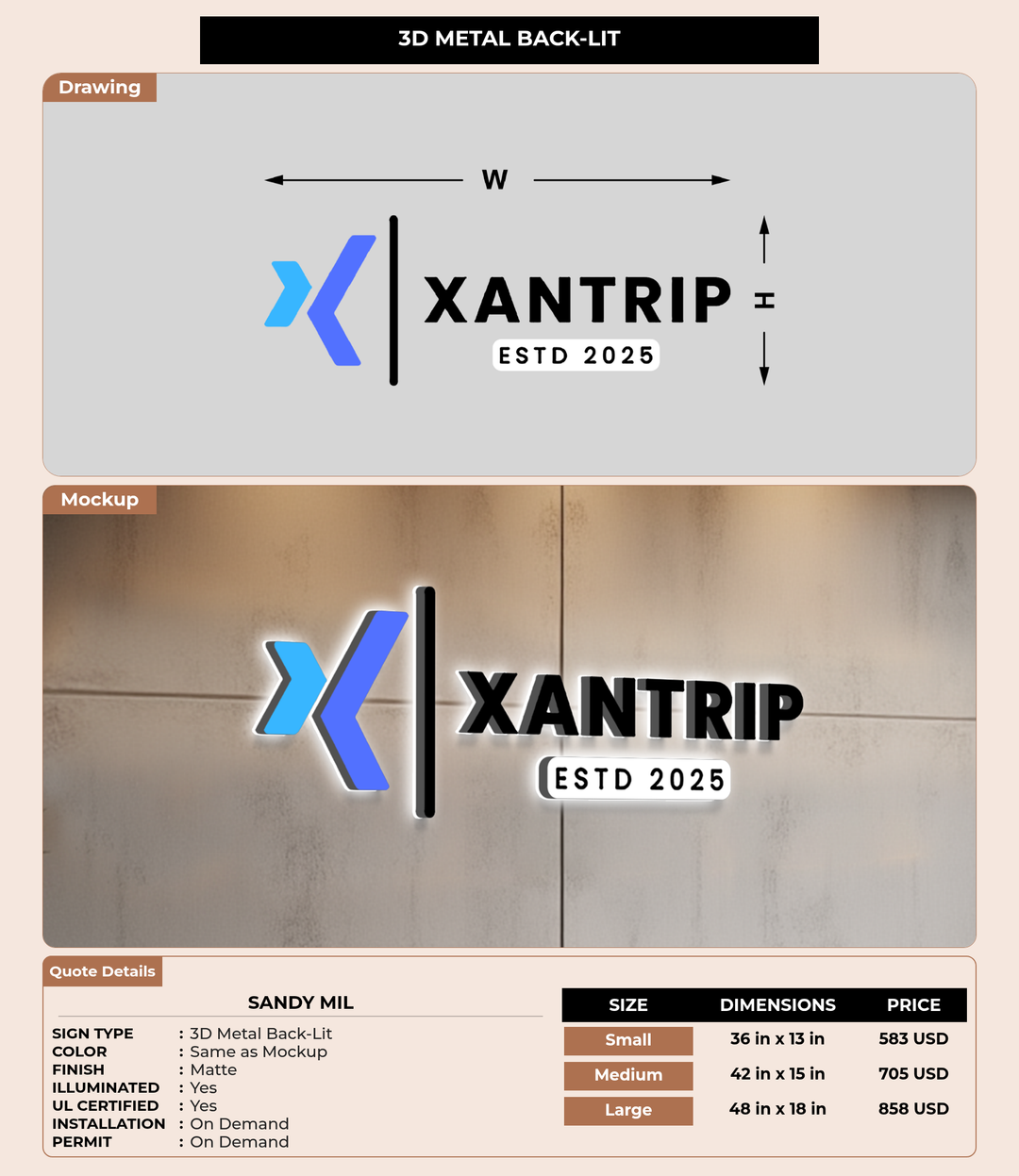 CUSTOM MOCKUP SIGN FOR SANDY MIL