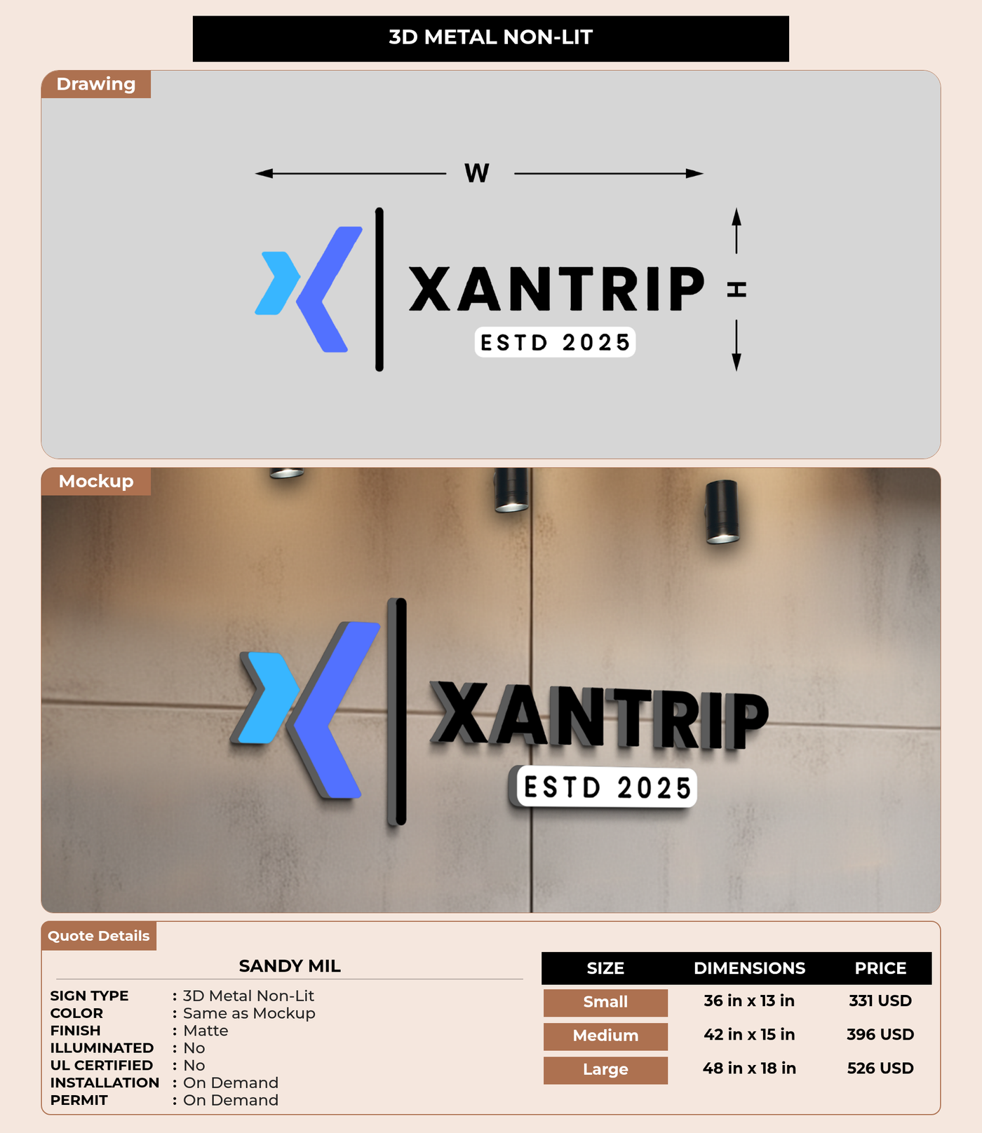 CUSTOM MOCKUP SIGN FOR SANDY MIL