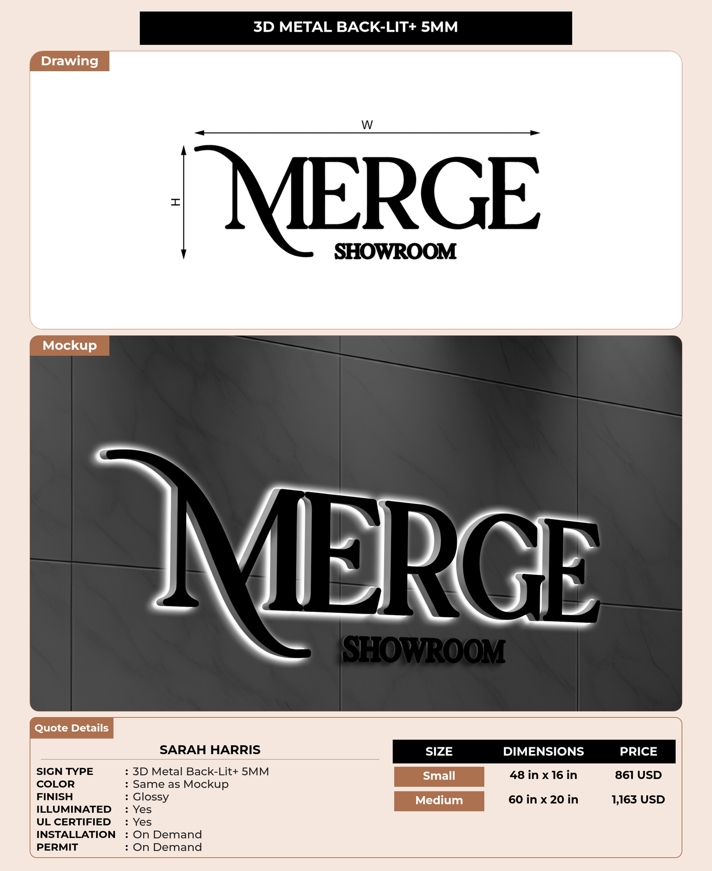 CUSTOM MOCKUP SIGN FOR Sarah Harris