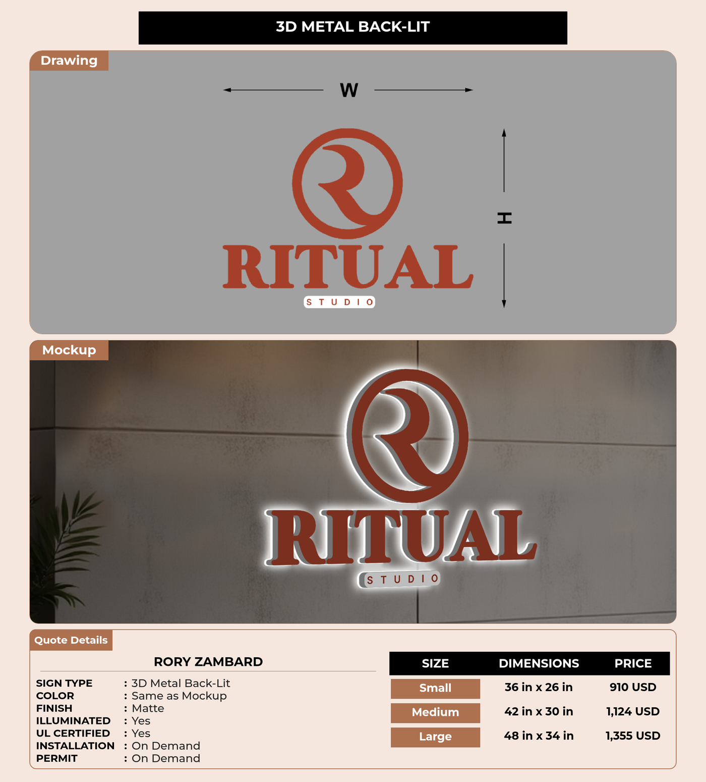 CUSTOM MOCKUP SIGN FOR Rory Zambard