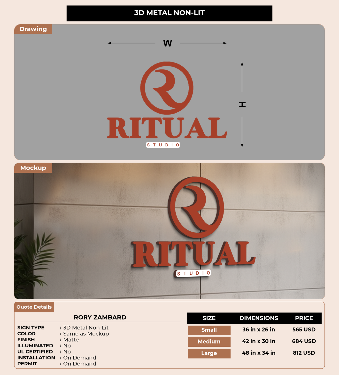 CUSTOM MOCKUP SIGN FOR Rory Zambard