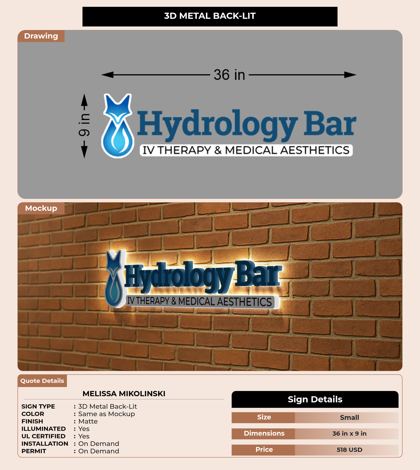 CUSTOM MOCKUP SIGN FOR Melissa Mikolinski