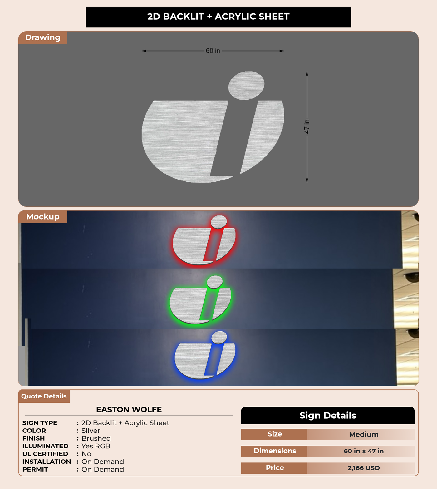 CUSTOM MOCKUP SIGN FOR Easton Wolfe