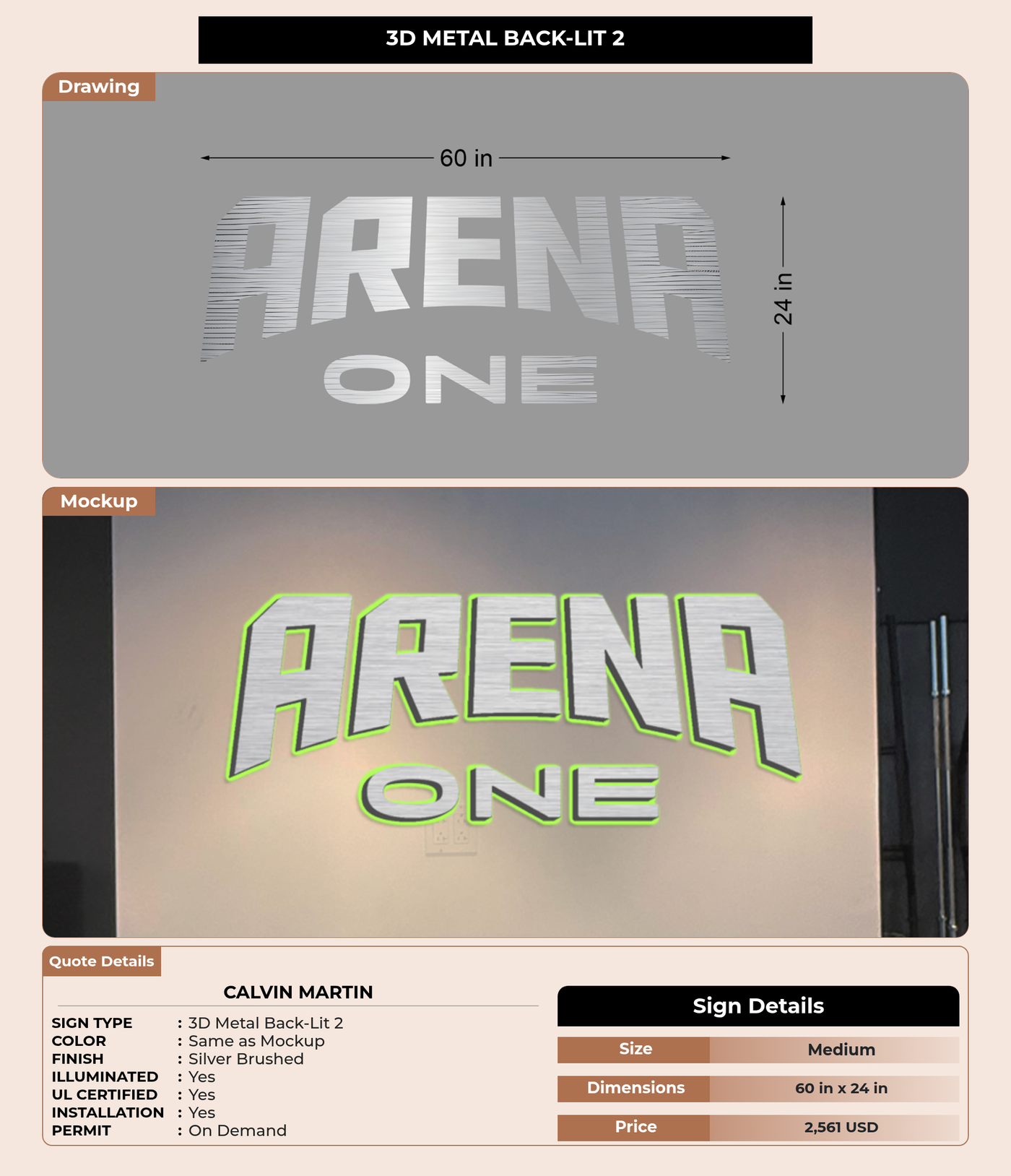 CUSTOM MOCKUP SIGN FOR Calvin Martin