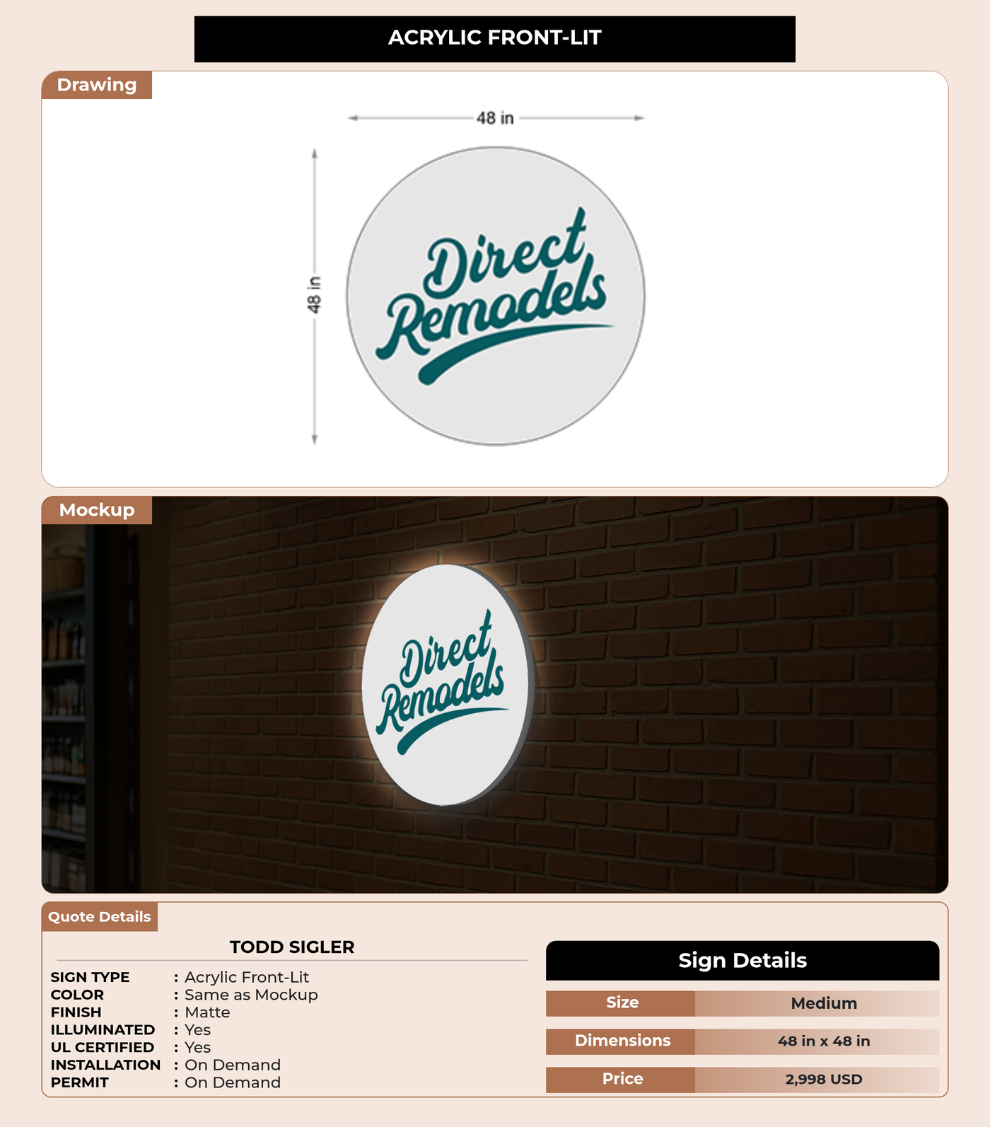 CUSTOM MOCKUP SIGN FOR Todd Sigler