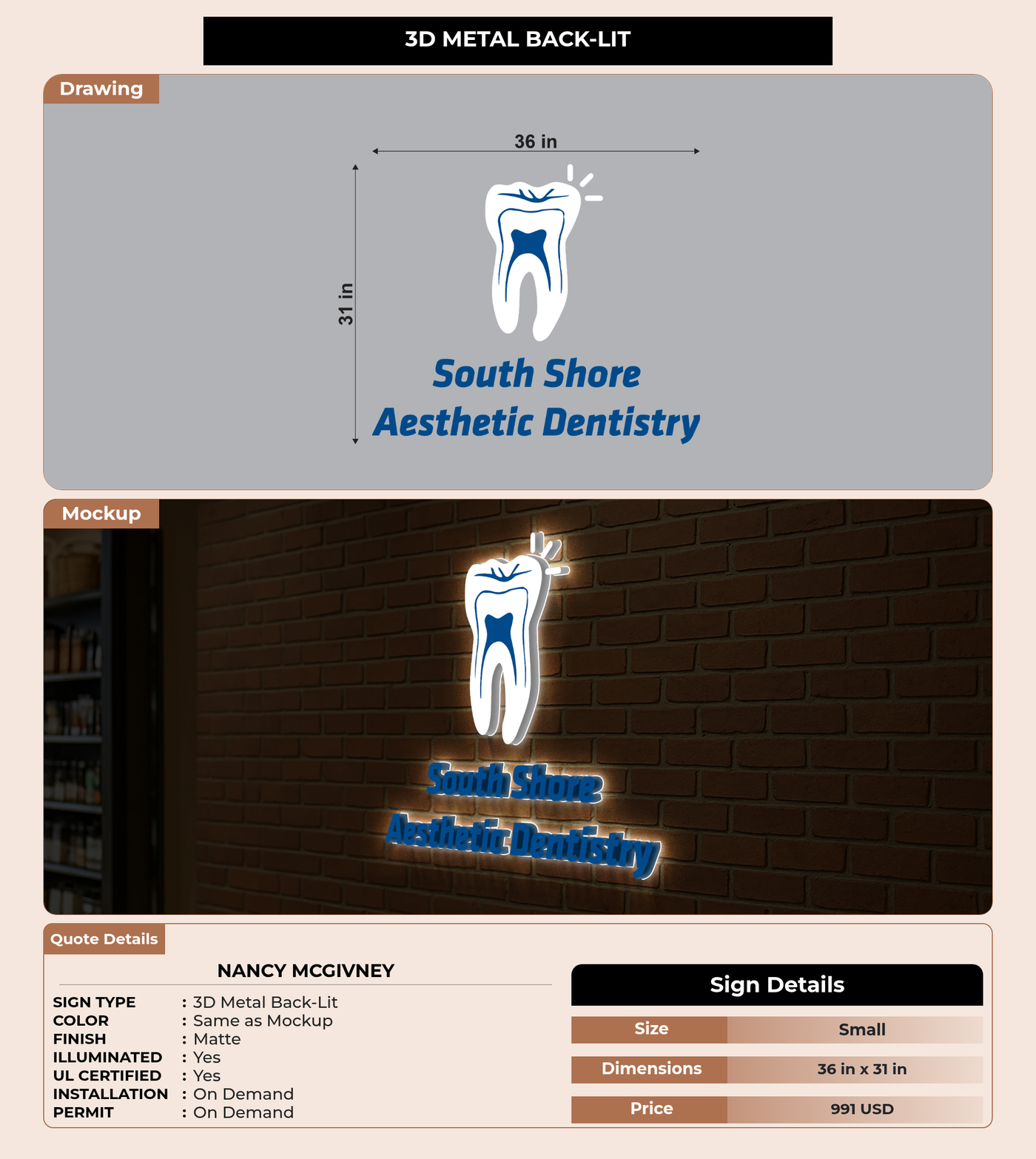 CUSTOM MOCKUP SIGN FOR Nancy Mcgivney