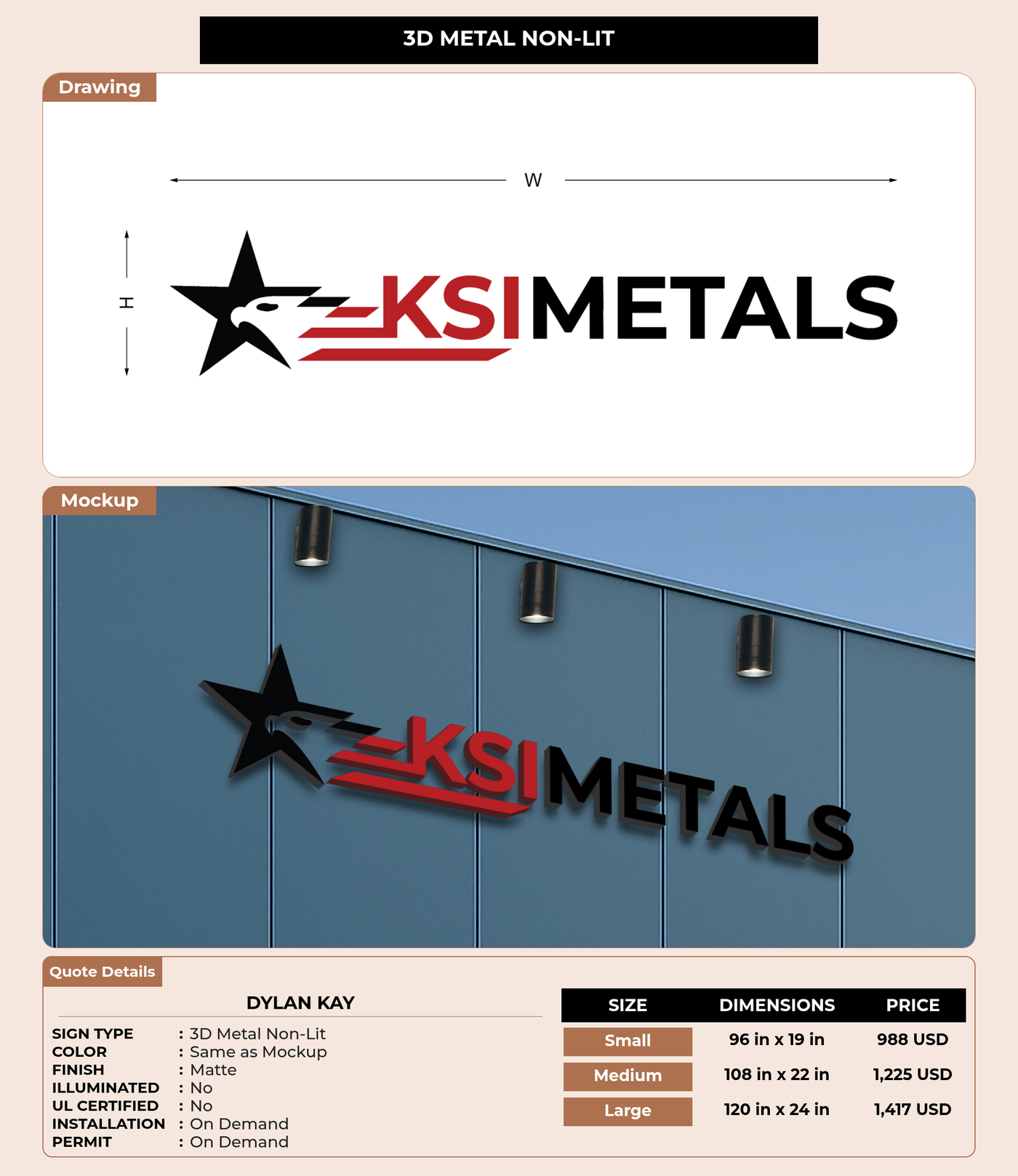 CUSTOM MOCKUP SIGN FOR Dylan Kay