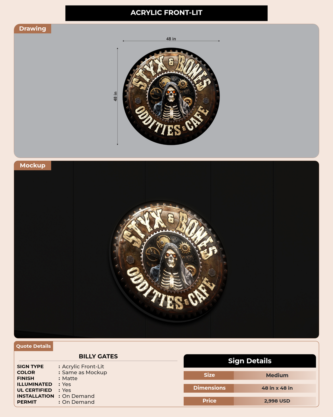 CUSTOM MOCKUP SIGN FOR Billy Gates