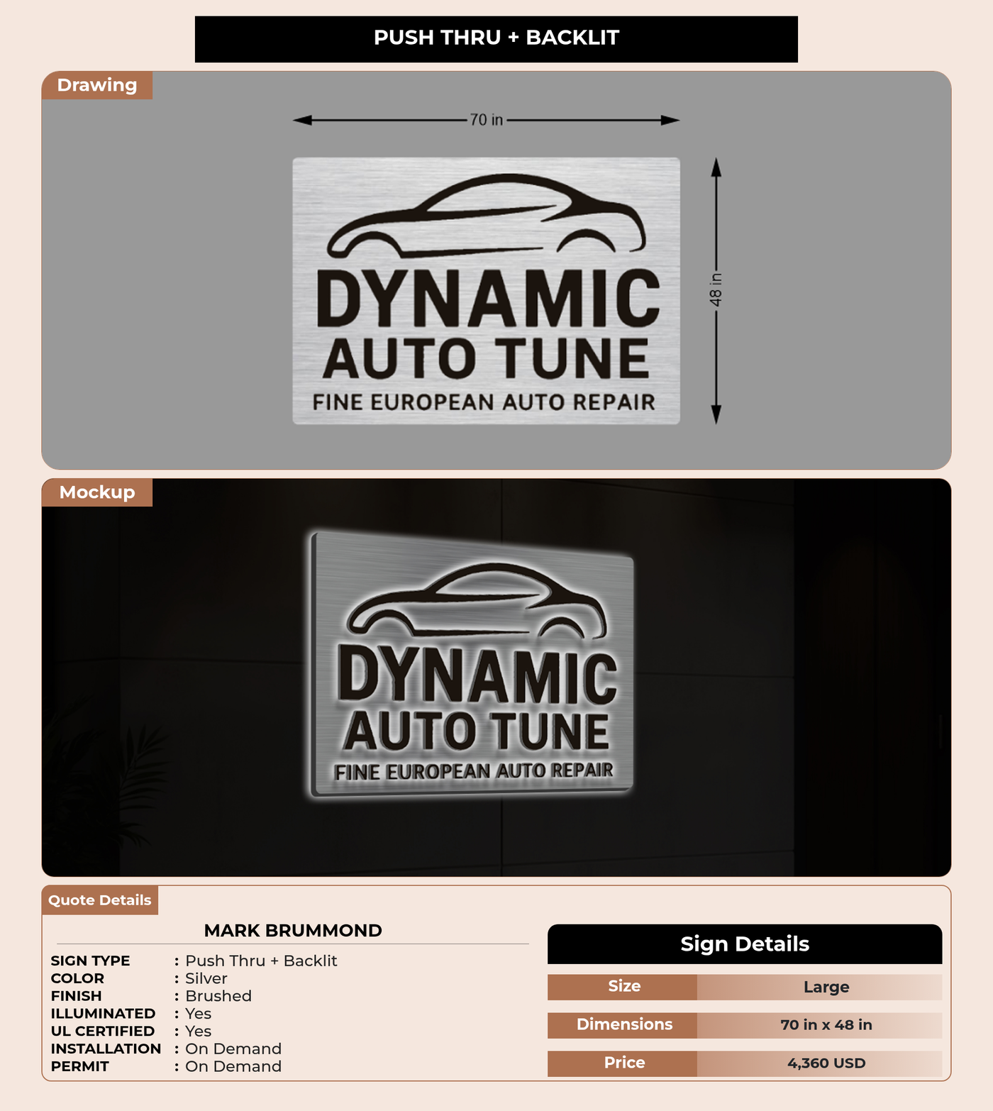 CUSTOM MOCKUP SIGN FOR mark brummond