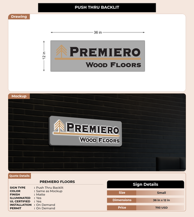 CUSTOM MOCKUP SIGN FOR Premiero Floors
