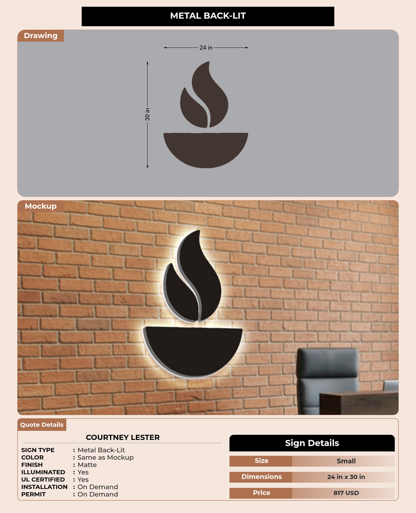 CUSTOM MOCKUP SIGN FOR Courtney Lester