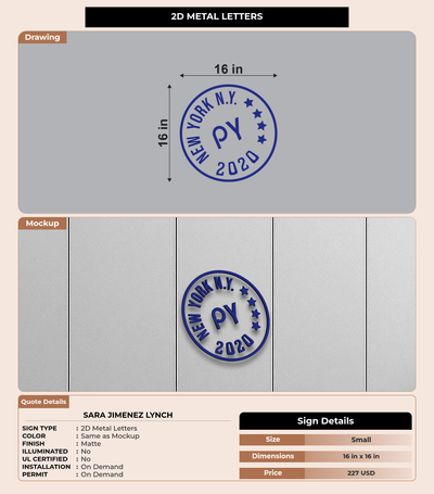 CUSTOM MOCKUP SIGN FOR Sara Jimenez Lynch