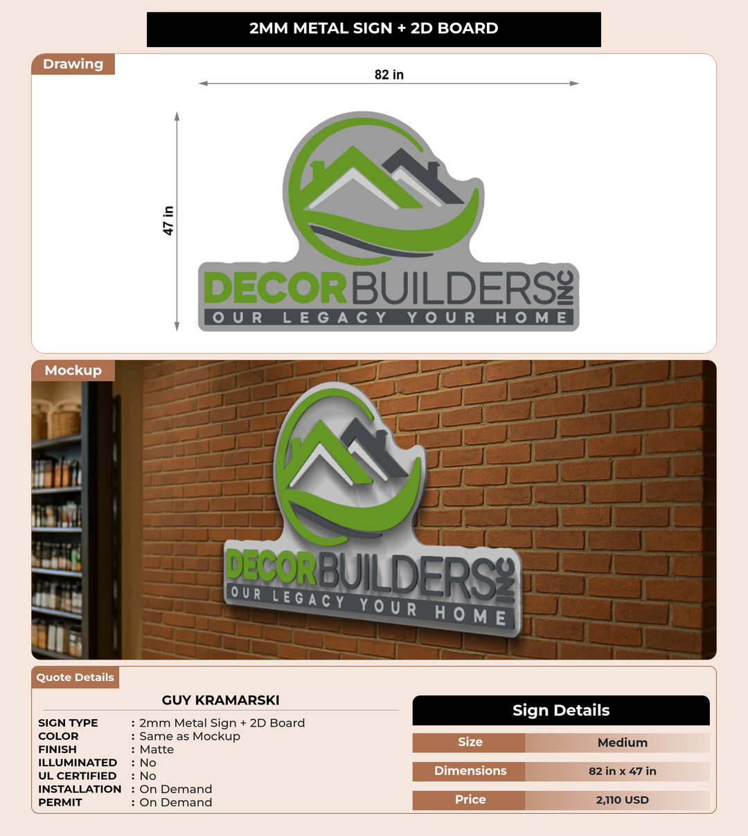 CUSTOM MOCKUP SIGN FOR Guy Kramarski