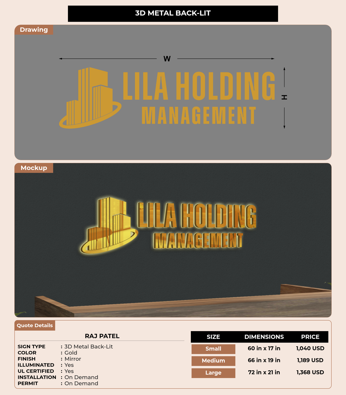 CUSTOM MOCKUP SIGN FOR RAJ PATEL
