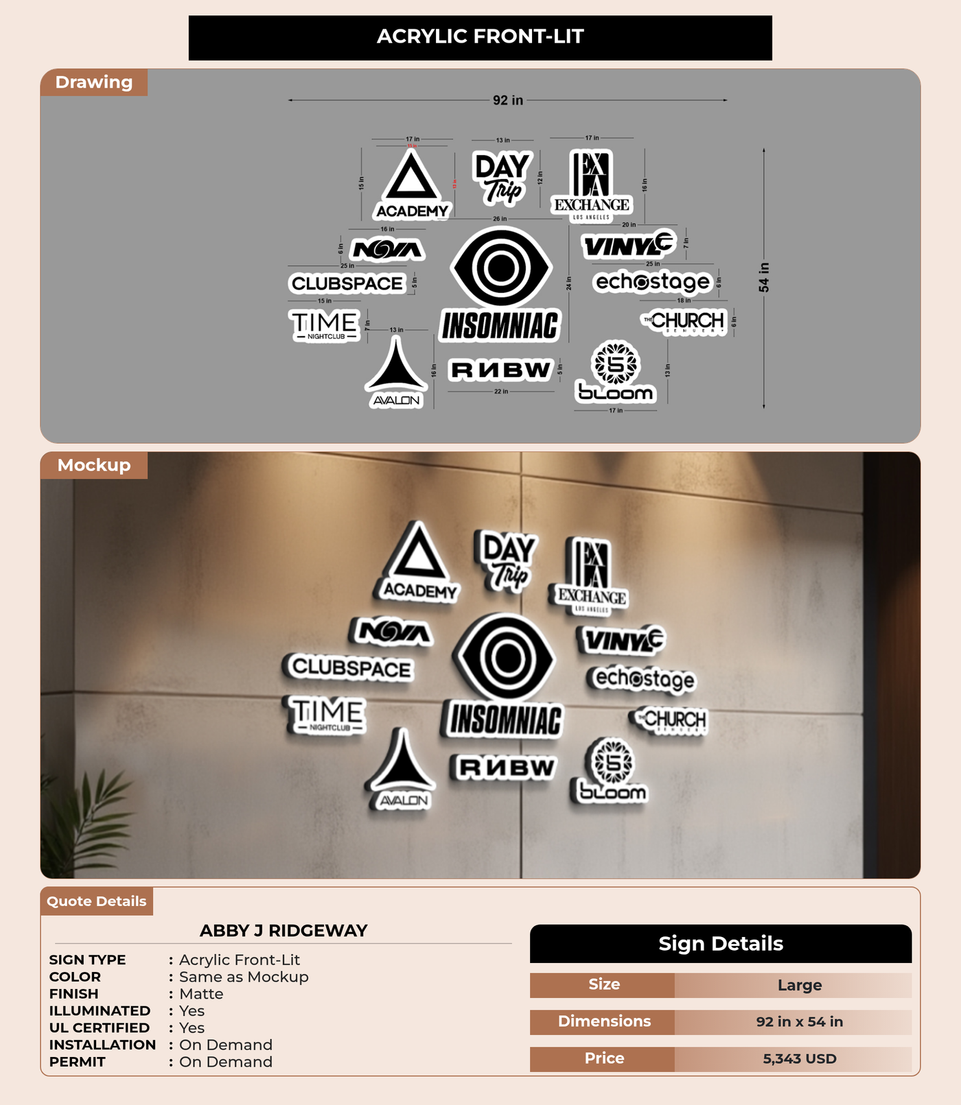 CUSTOM MOCKUP SIGN FOR Abby J Ridgeway