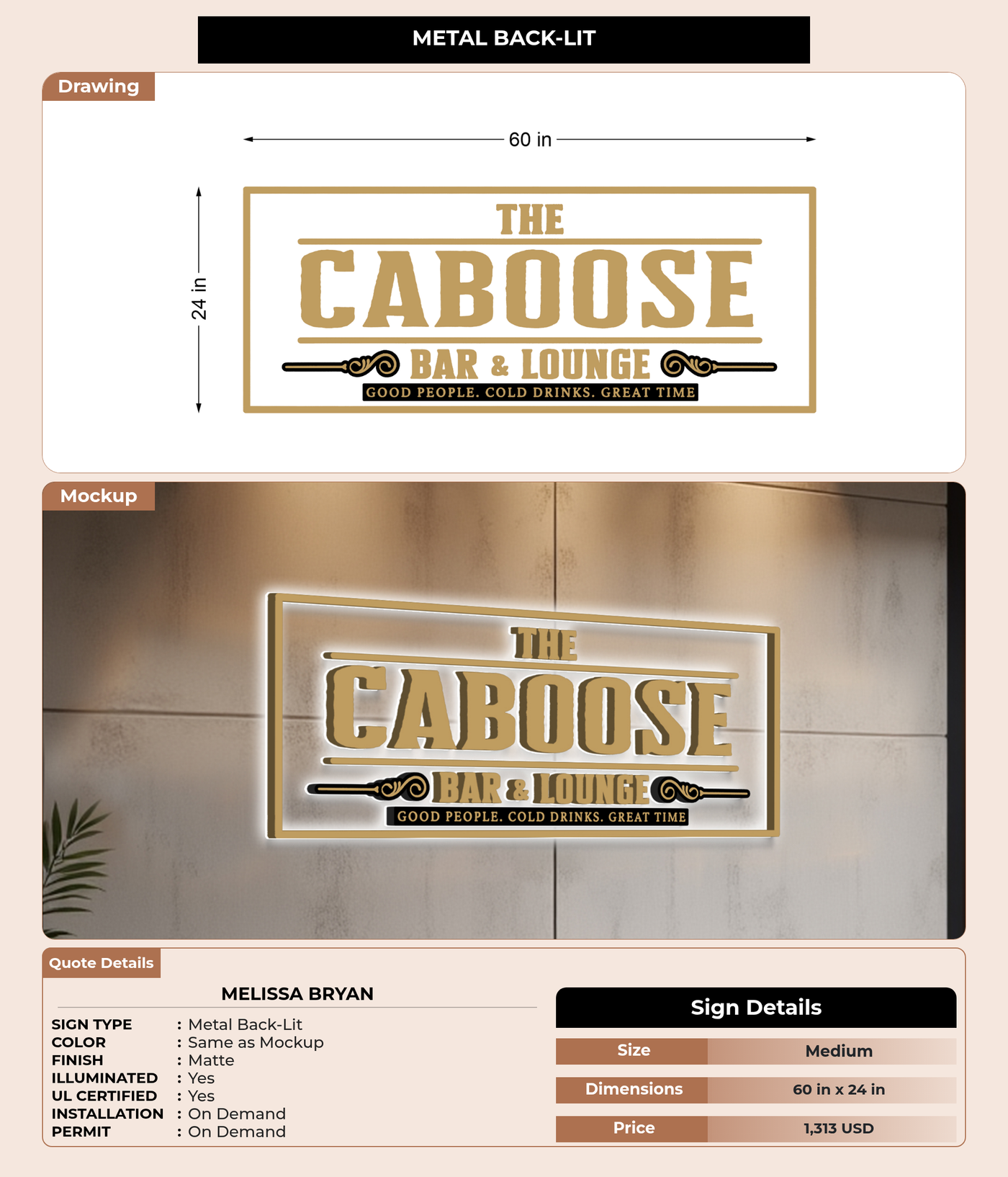 CUSTOM MOCKUP SIGN FOR Melissa Bryan