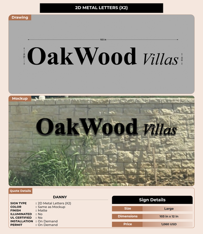 CUSTOM MOCKUP SIGN FOR Danny