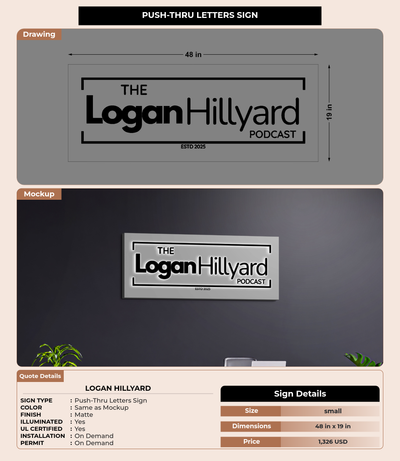 CUSTOM MOCKUP SIGN FOR Logan Hillyard