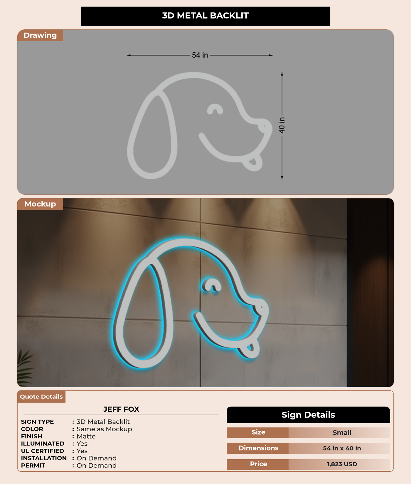 CUSTOM MOCKUP SIGN FOR Jeff Fox