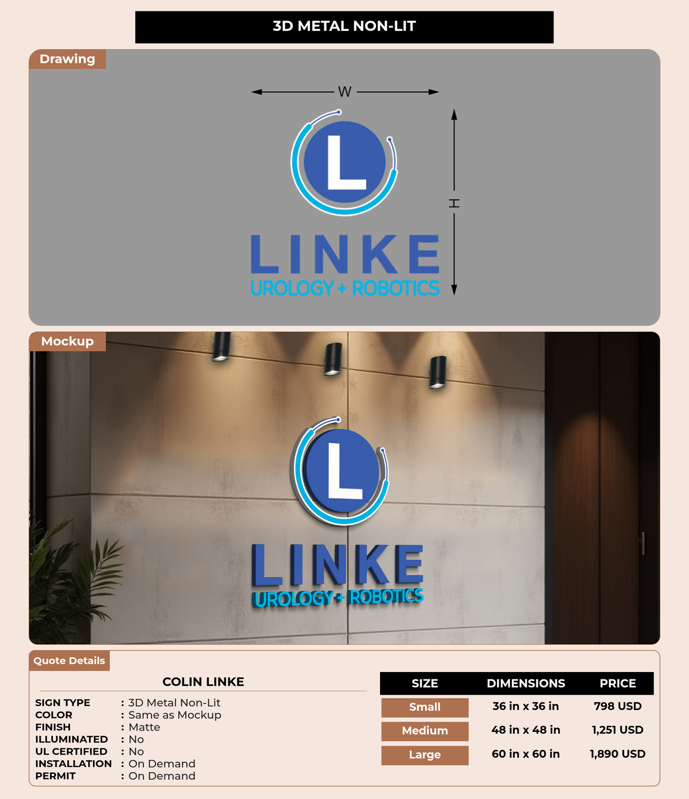 CUSTOM MOCKUP SIGN FOR Colin Linke