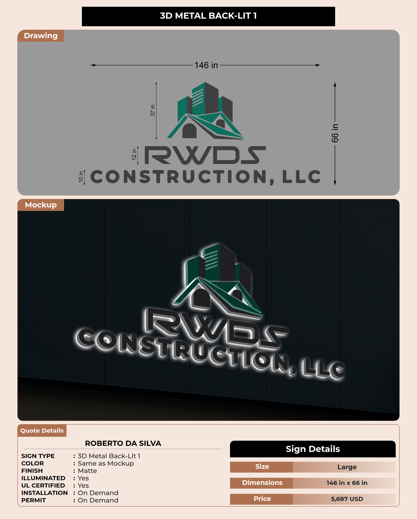 CUSTOM MOCKUP SIGN FOR Roberto Da Silva