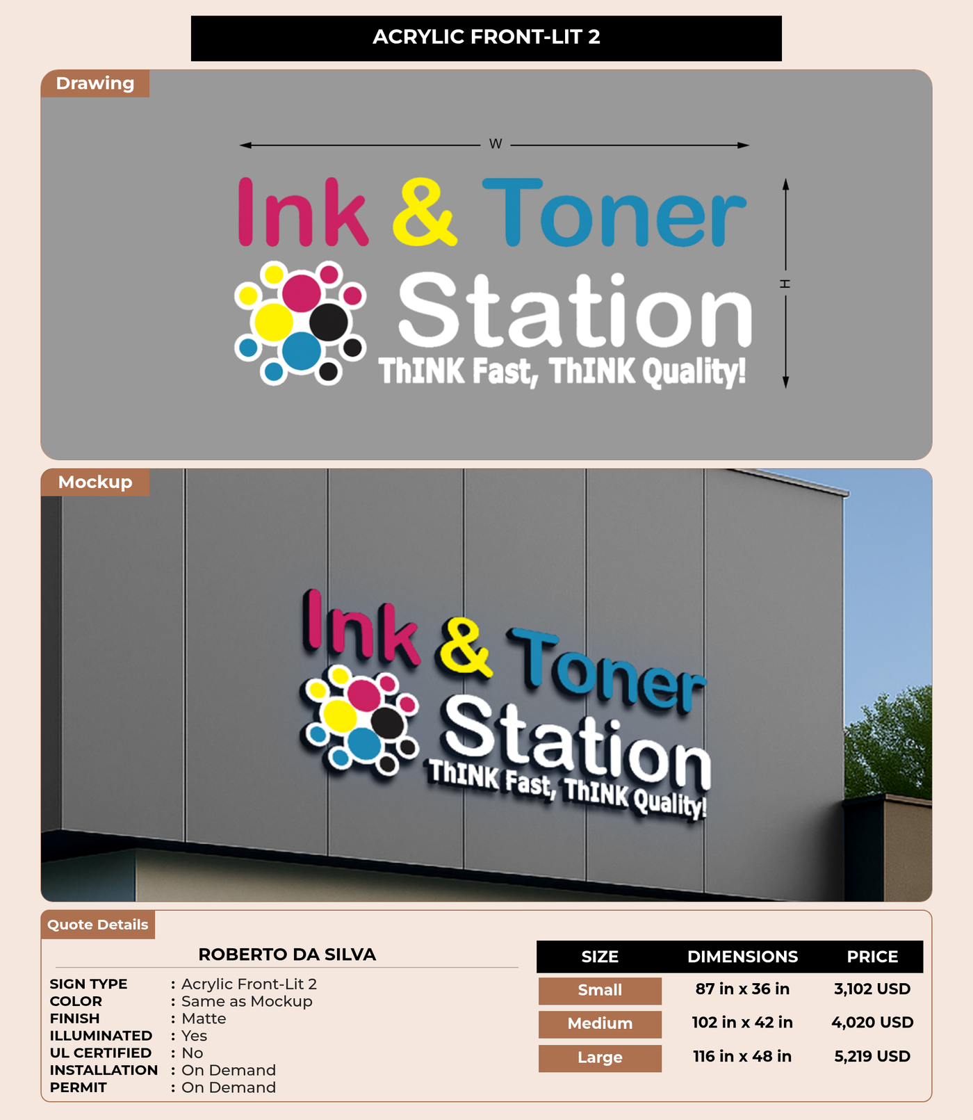 CUSTOM MOCKUP SIGN FOR Roberto Da Silva