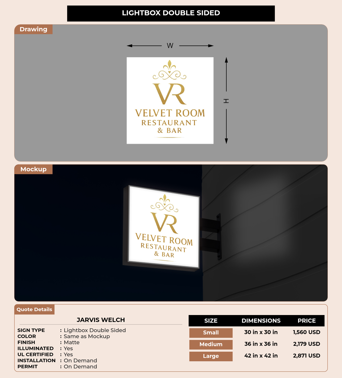 CUSTOM MOCKUP SIGN FOR jarvis welch