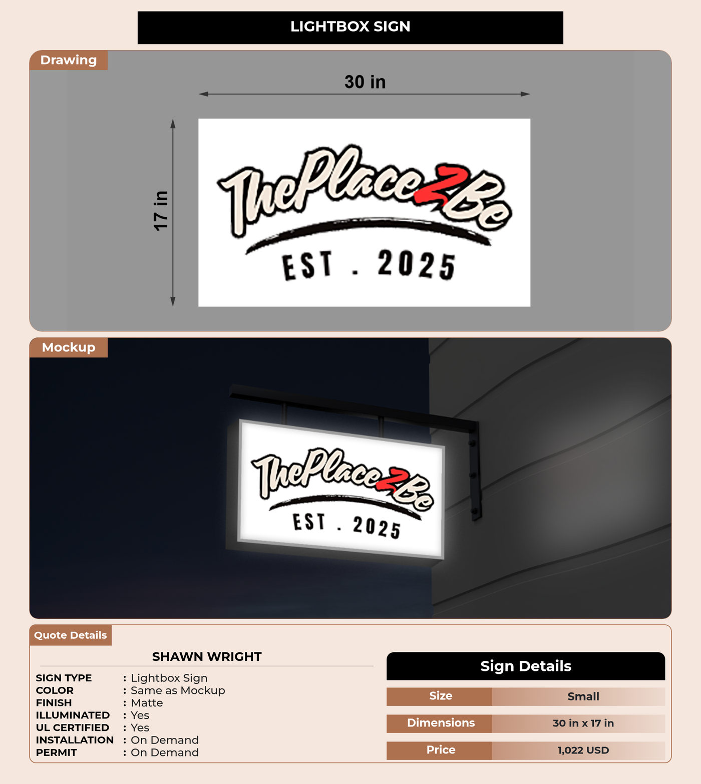 CUSTOM MOCKUP SIGN FOR Shawn Wright