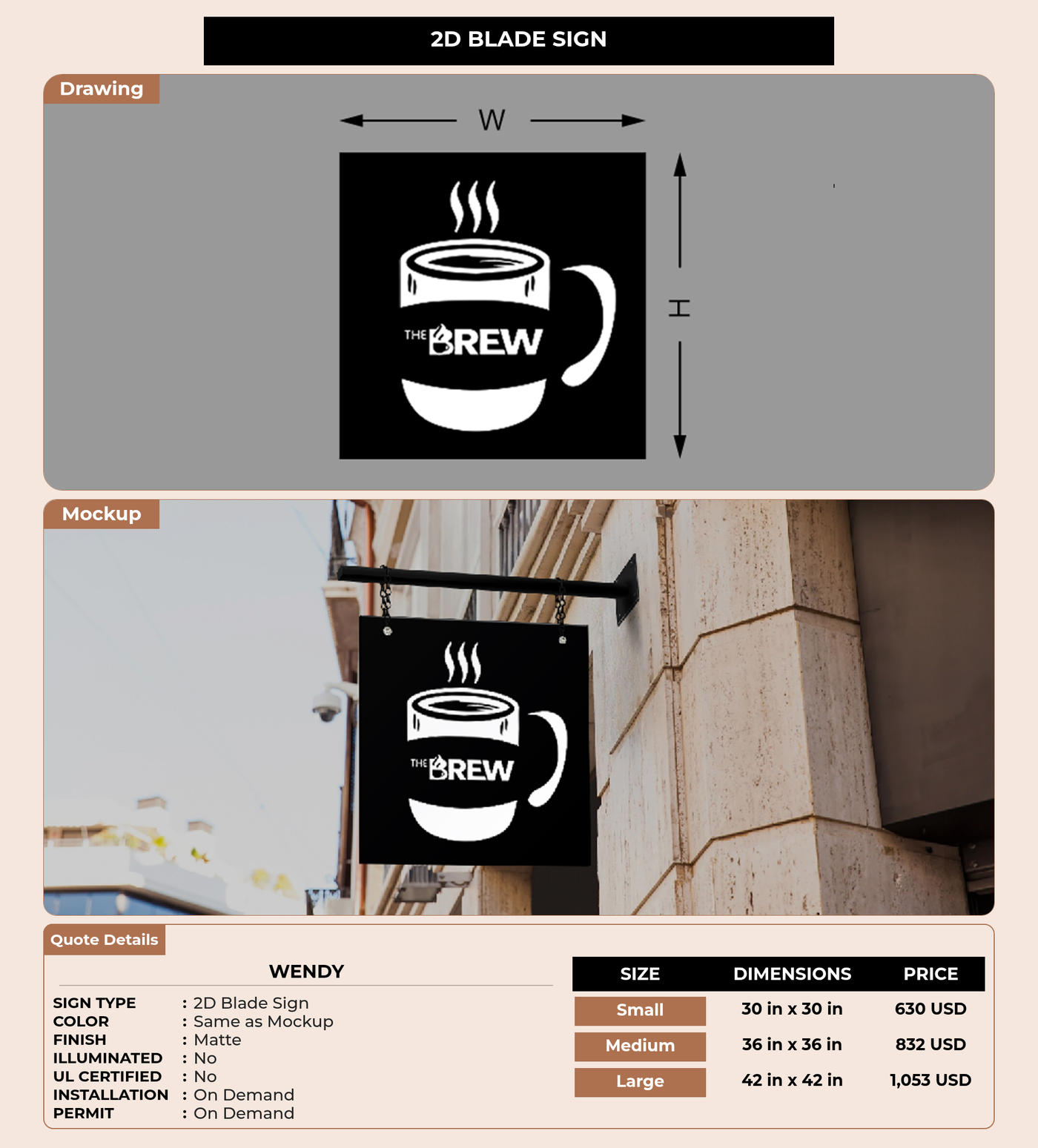 CUSTOM MOCKUP SIGN FOR Wendy