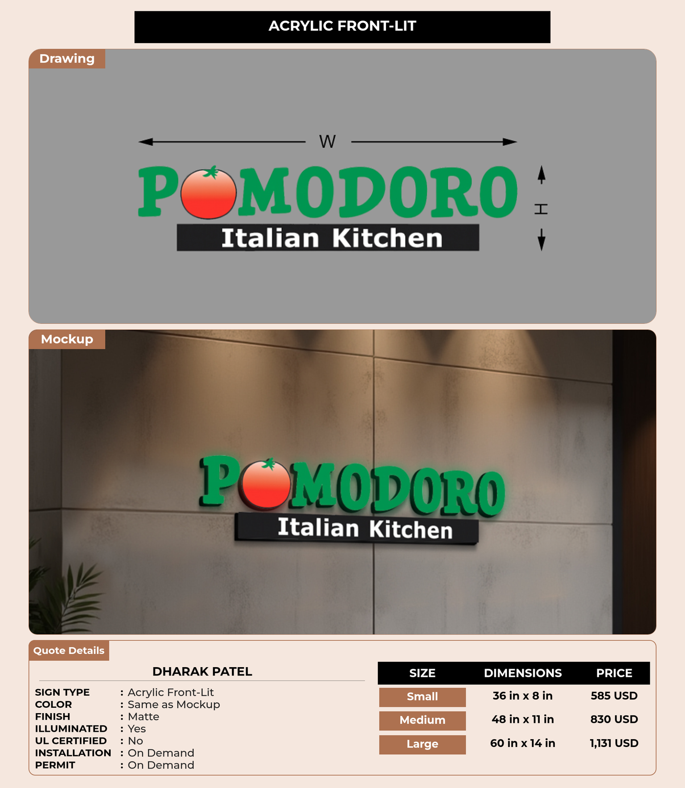 CUSTOM MOCKUP SIGN FOR Dharak Patel