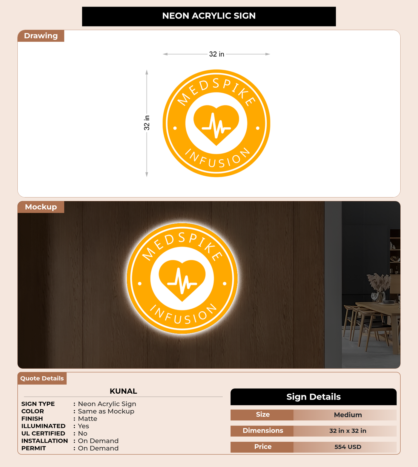 CUSTOM MOCKUP SIGN FOR Kunal