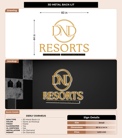 CUSTOM MOCKUP SIGN FOR Derly Dormeus