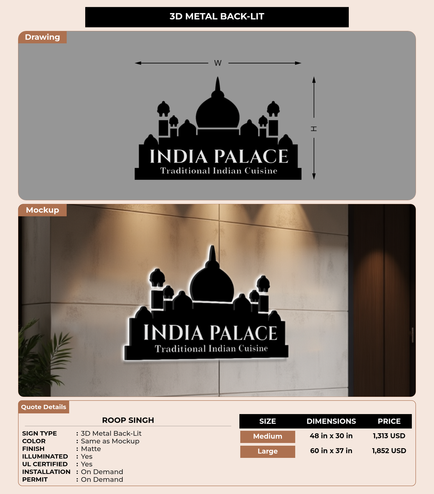 CUSTOM MOCKUP SIGN FOR Roop Singh