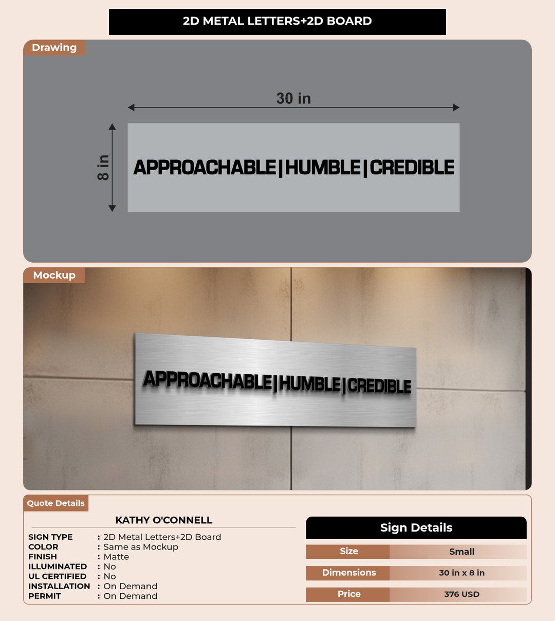 CUSTOM MOCKUP SIGN FOR Kathy O&