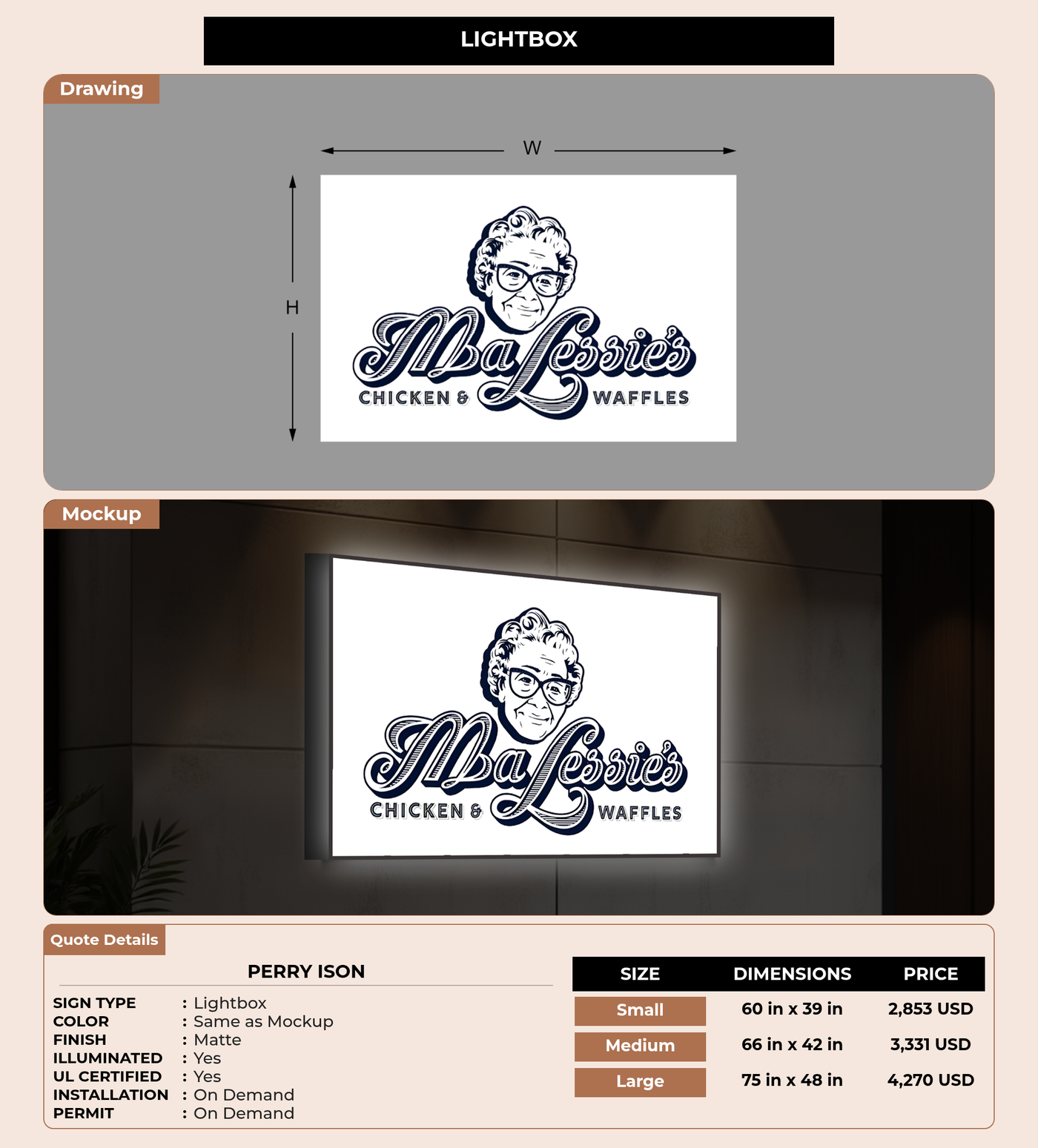 CUSTOM MOCKUP SIGN FOR Perry  Ison