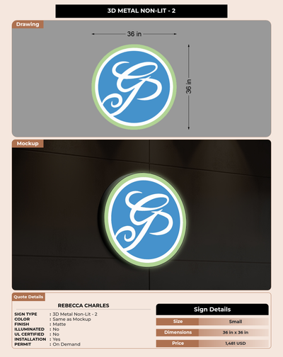 CUSTOM MOCKUP SIGN FOR Rebecca Charles