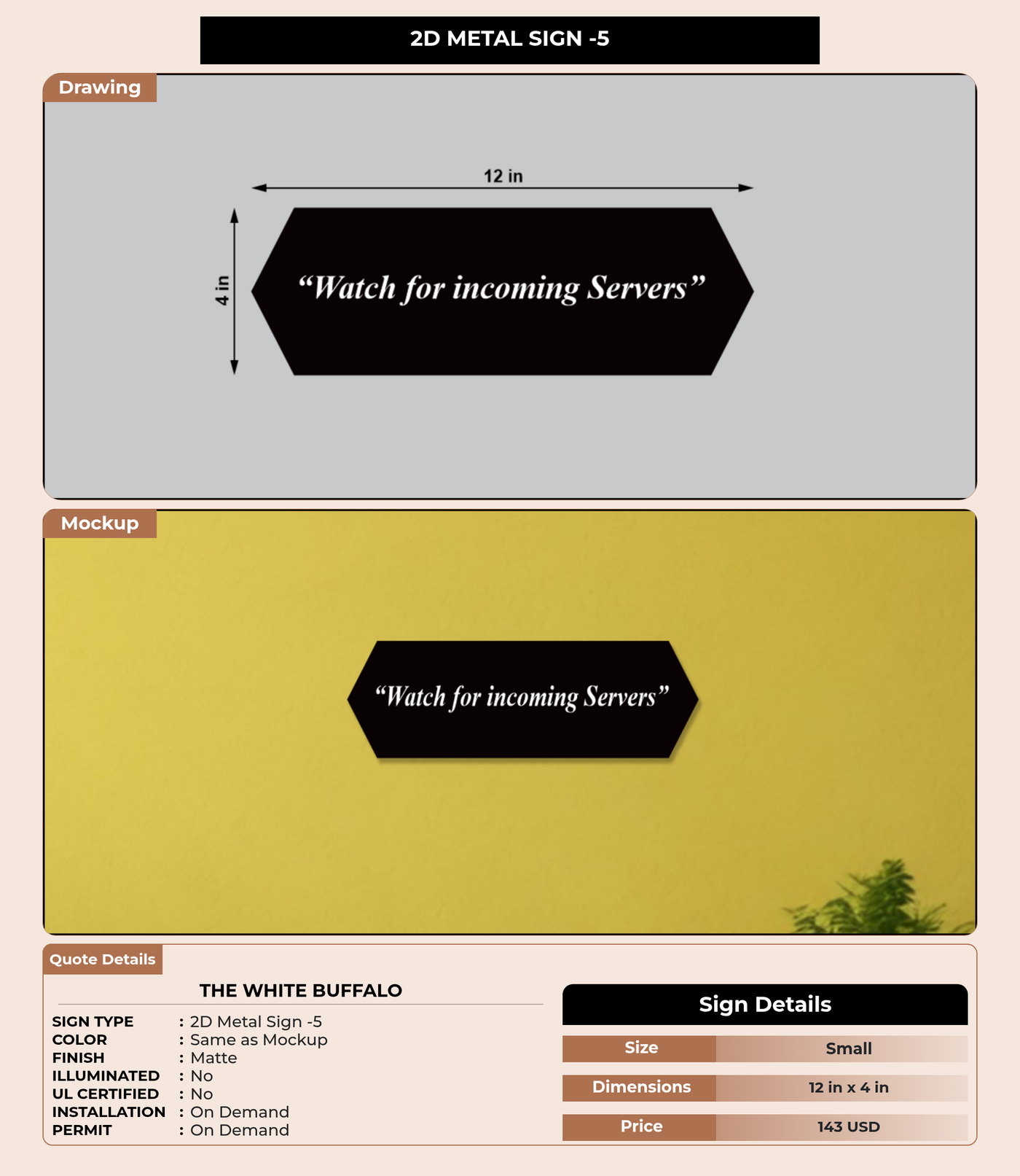 CUSTOM MOCKUP SIGN FOR The White Buffalo