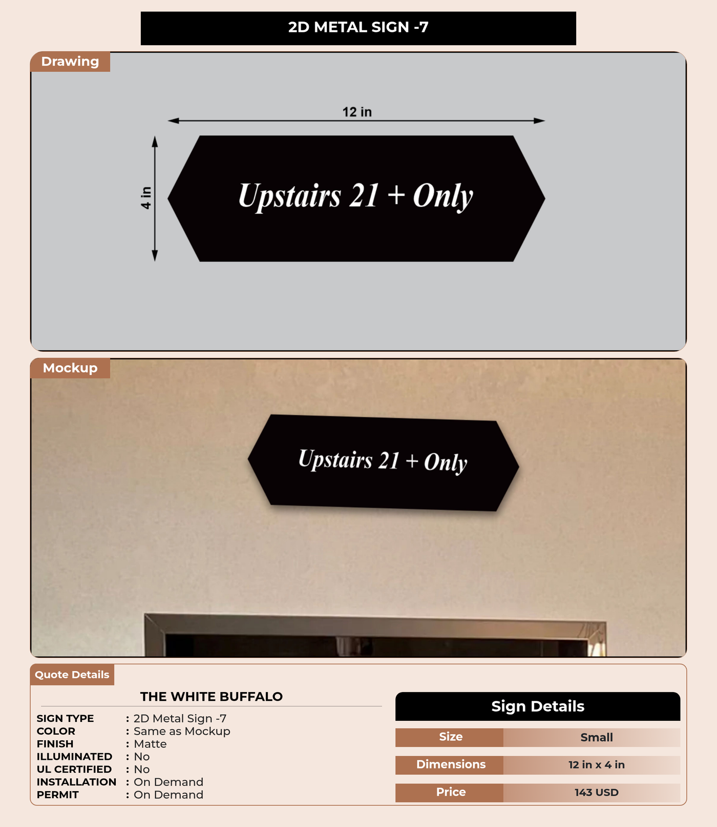 CUSTOM MOCKUP SIGN FOR The White Buffalo